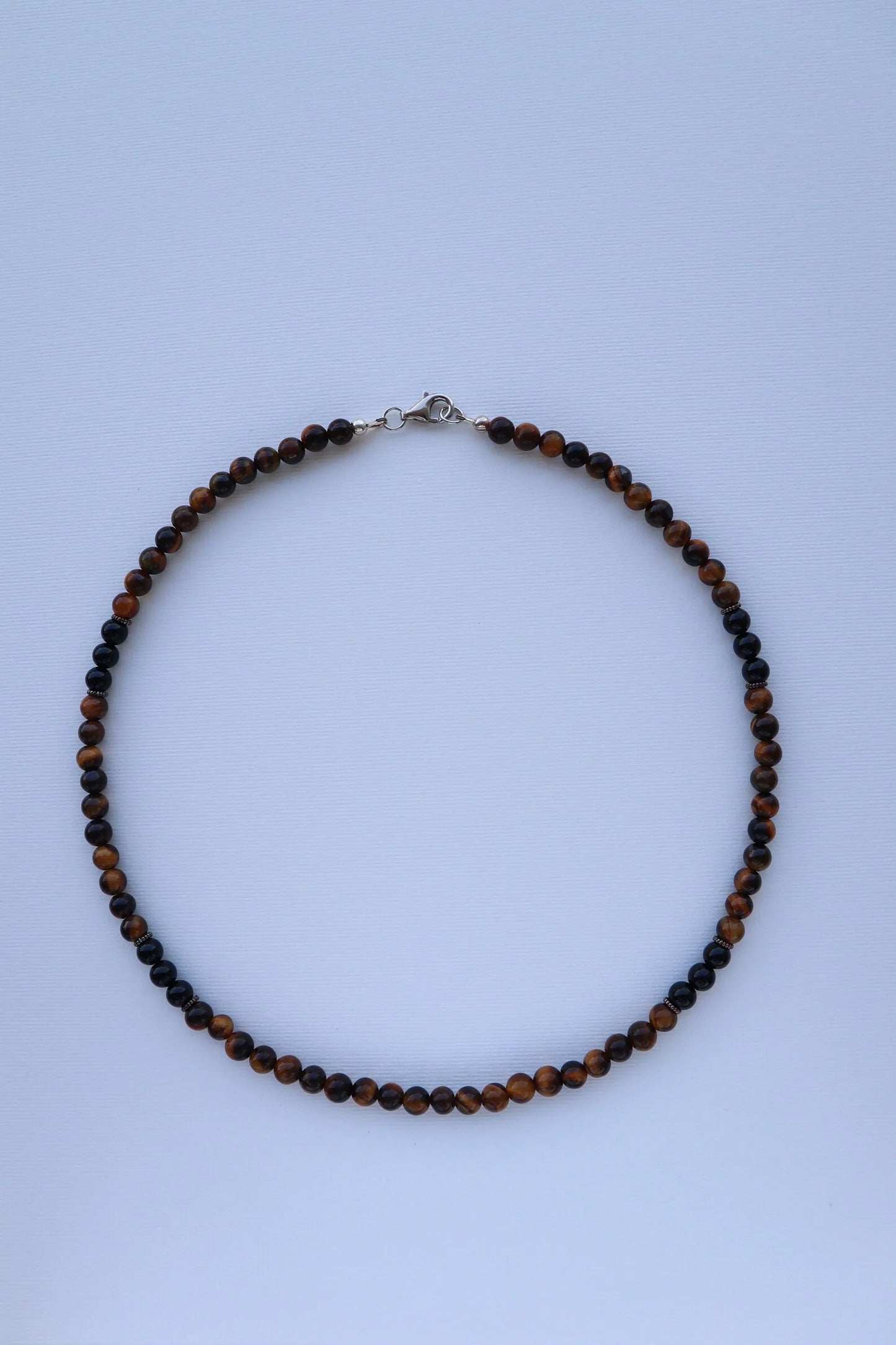 Mens Tiger’s Eye & Onyx beaded Necklace |  Confidence & Protection